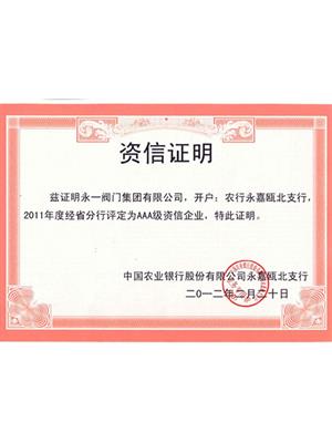 2011年資信證明
