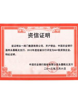 2012年資信證明